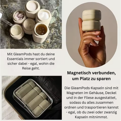 GleamPods™ - Die stilvollste Art, deine Pflegeprodukte zu transportieren